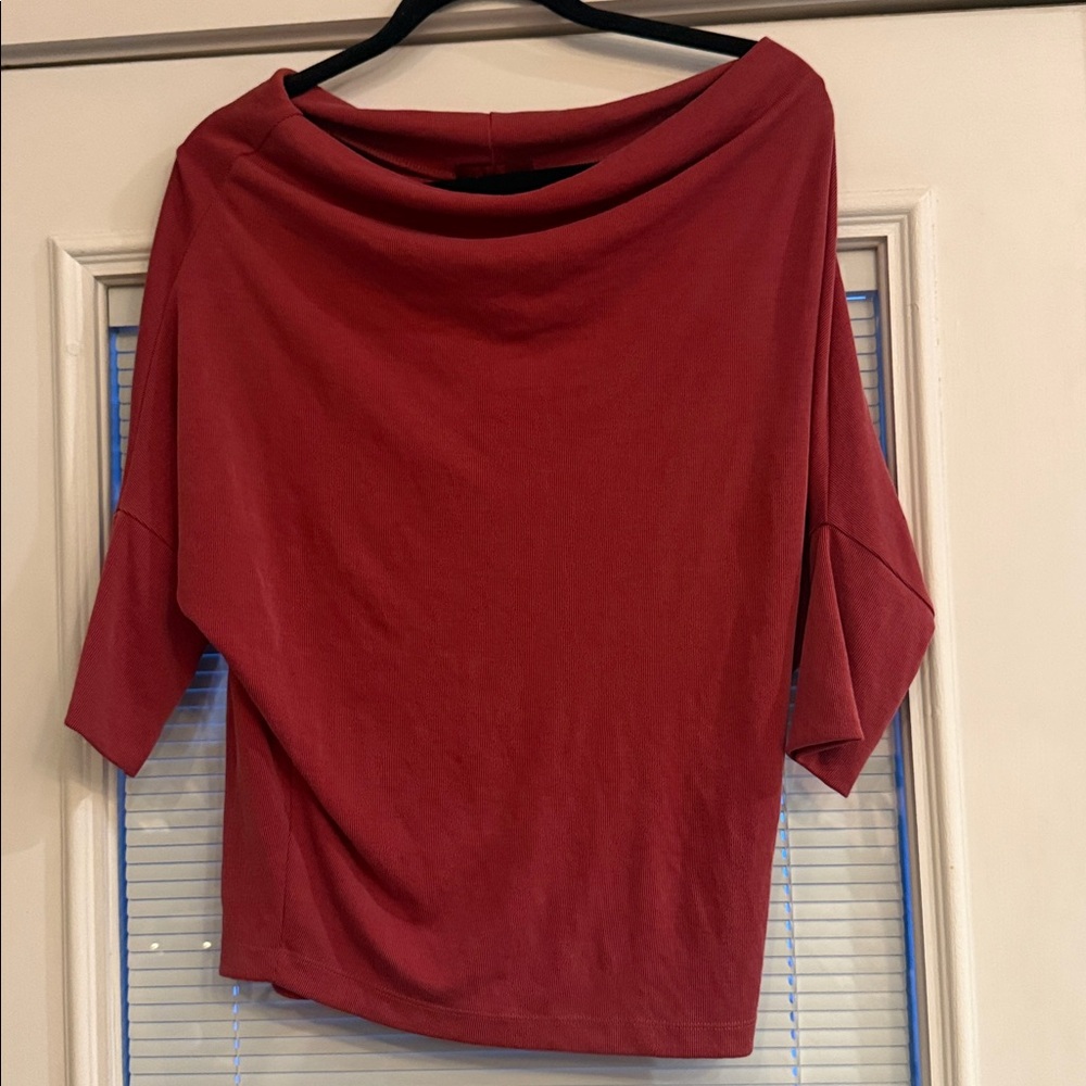 Women's RED BY BKE Top Boat Neck off the shoulder